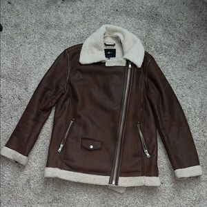 7 For All Mankind Brown Leather Jacket